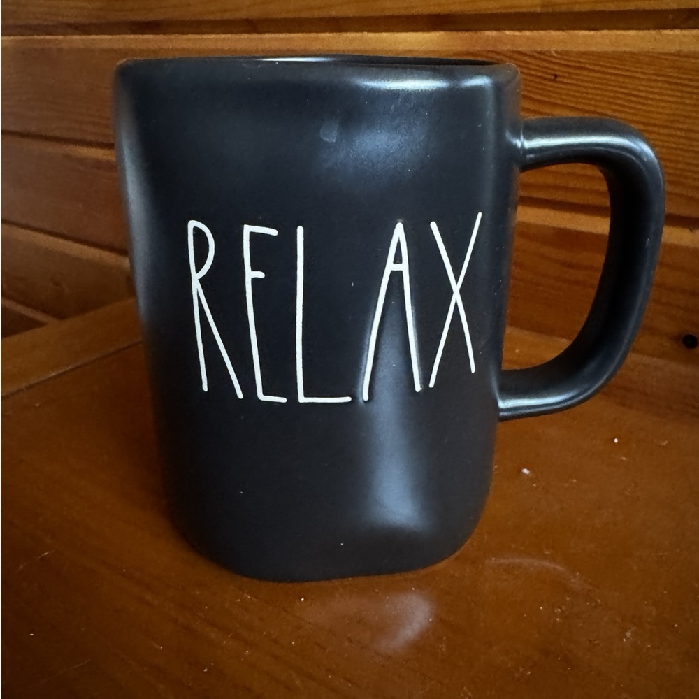 Rae Dunn Charcoal 'Relax' Mug